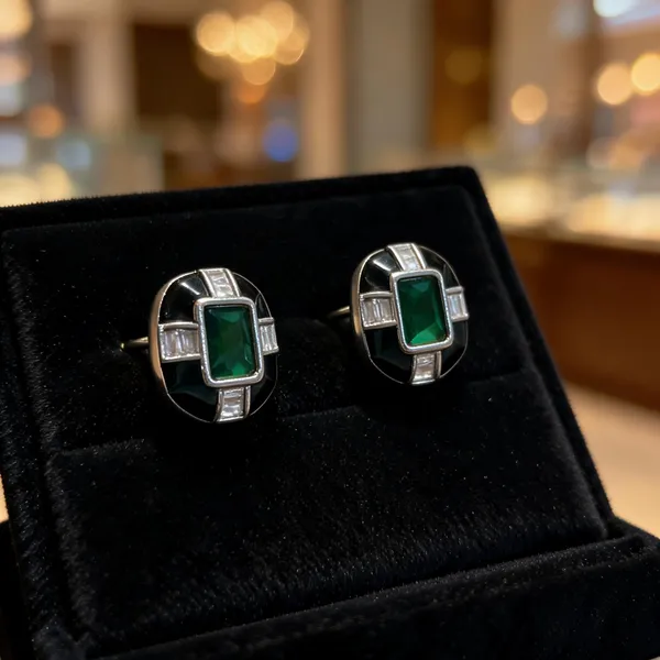Green_Stainless_Steel_Rectangular_Stone_Stud_Earrings_For_Women