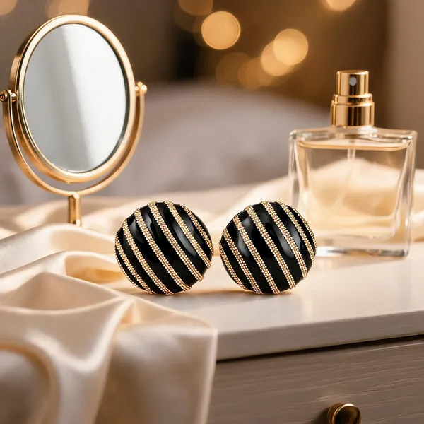 Black_Gold_Striped_Anti_Tarnish_Round_Stud_Earrings_For_Women_-_Pack_of_2