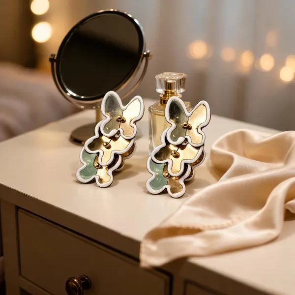 Multicolour_Floral_Anti_Tarnish_Drop_Earrings_For_Women_-_Pack_of_2