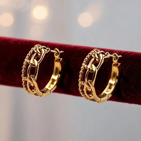Gold_Tone_Anti_Tarnish_Chain_Design_Hoop_Earrings_For_Women_-_Pack_of_2