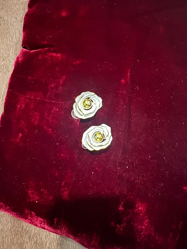 White_Floral_Anti_Tarnish_Layered_Stud_Earrings_For_Women_-_Pack_of_2