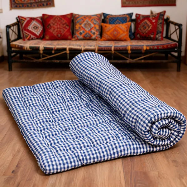 Blue_Cotton_Solid_Quilted_Floor_Mat_Bedroom