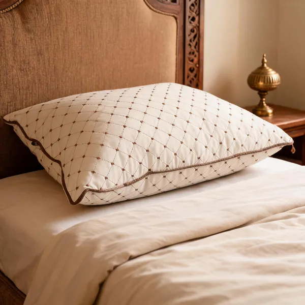 White_Fiber_Geometric_Pattern_Sleeping_Pillow_Bedroom