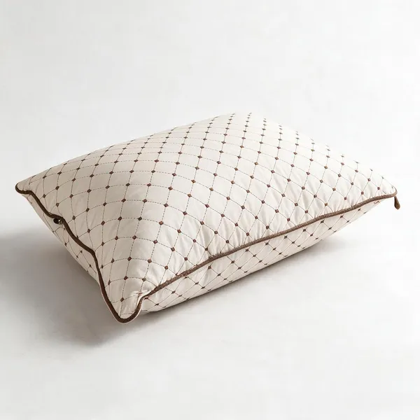 White_Fiber_Geometric_Pattern_Sleeping_Pillow_Bedroom