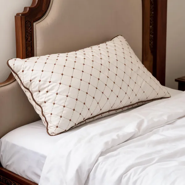 White_Fiber_Geometric_Pattern_Sleeping_Pillow_Bedroom