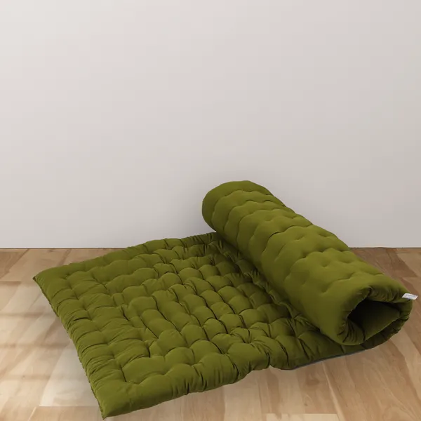 Green_Cotton_Quilted_Floor_Mattress_Bedroom