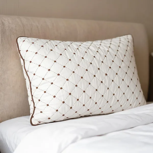 White_Fiber_Quilted_Diamond_Pattern_Pillow_Bedroom