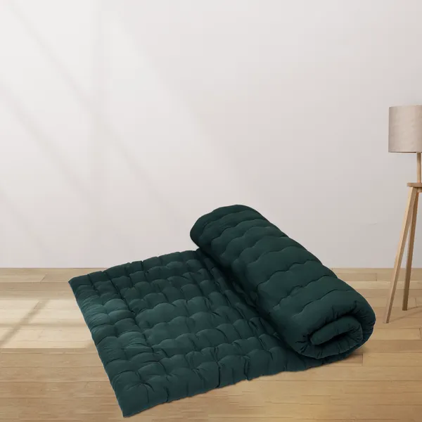 Green_Cotton_Solid_Quilted_Floor_Mattress_Bedroom
