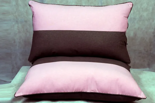 Pink__And__Brown_Fiber_Reversible_Solid_Cushion_Set_Bedroom_Set_Of_2