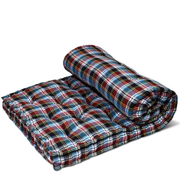 Multicolor_Cotton_Quilted_Plaid_Floor_Mattress_Bedroom