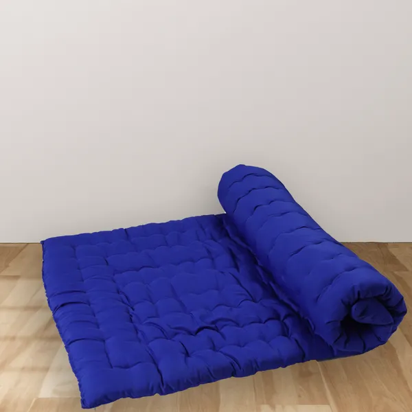 Navy_Blue_Cotton_Quilted_Rollable_Floor_Mattress_Bedroom
