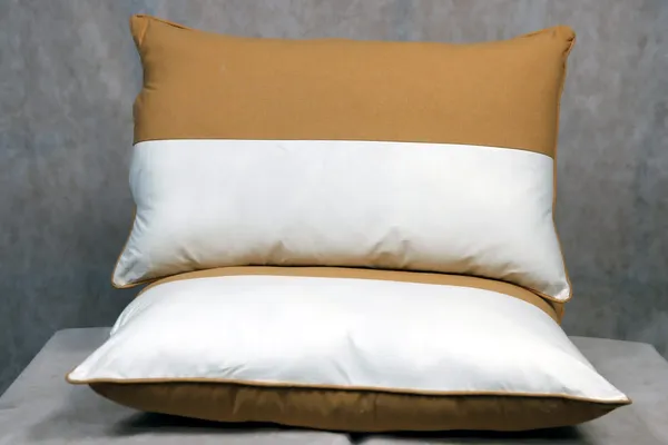 White__And__Brown_Fiber_Color_Block_Rectangular_Cushion_Set_Bedroom_Set_Of_2
