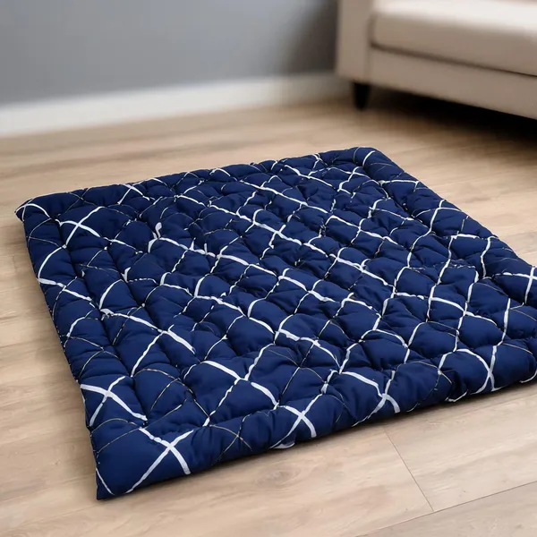 Navy_Blue_Cotton_Solid_Quilted_Floor_Mattress_Bedroom