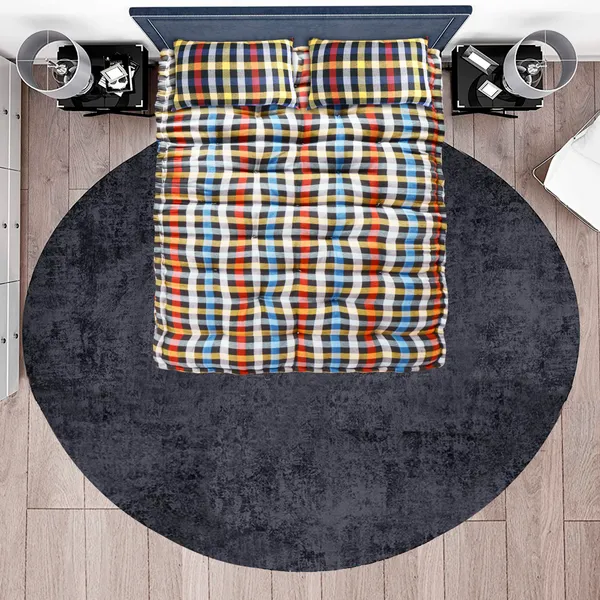 Multicolor_Cotton_Checkered_Quilted_Rollable_Floor_Mattress_Bedroom