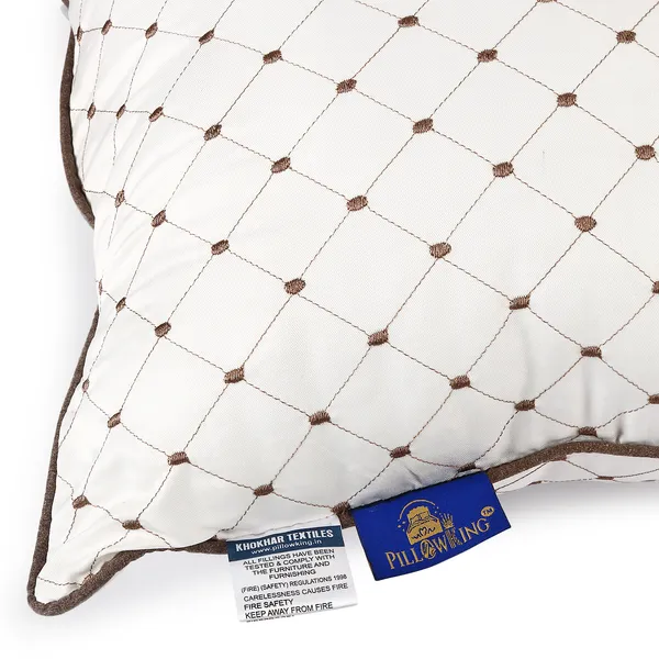 White_Fiber_Quilted_Diamond_Pattern_Pillow_Bedroom