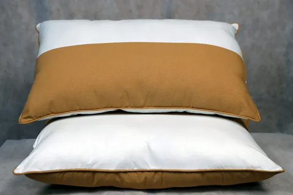 White__And__Brown_Fiber_Color_Block_Rectangular_Cushion_Set_Bedroom_Set_Of_2