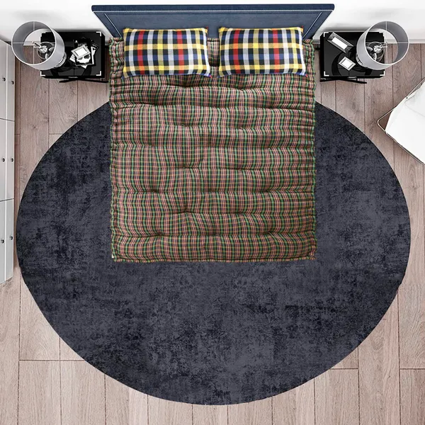 Multicolor_Cotton_Checkered_Quilted_Rollable_Floor_Mattress_Bedroom