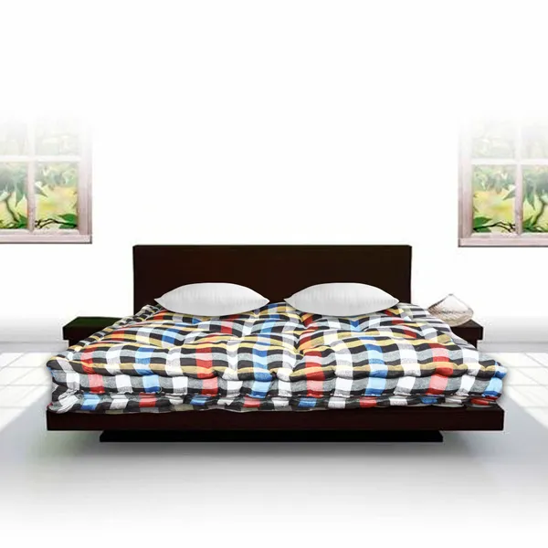 Multicolor_Cotton_Checked_Pattern_Quilted_Double_Bed_Comforter_Bedroom