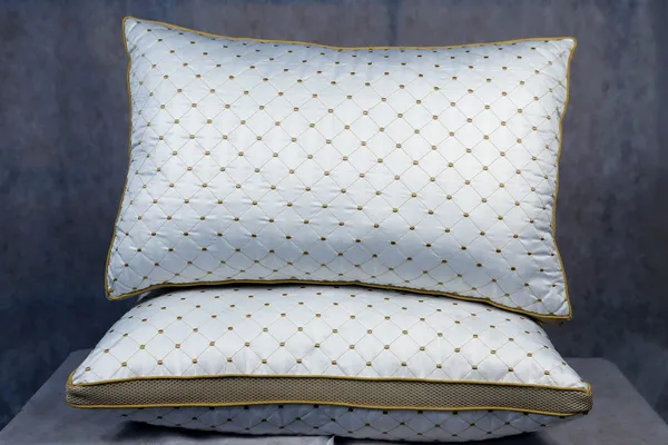 White_Fiber_Quilted_Diamond_Pattern_Pillow_Bedroom_Set_Of_2