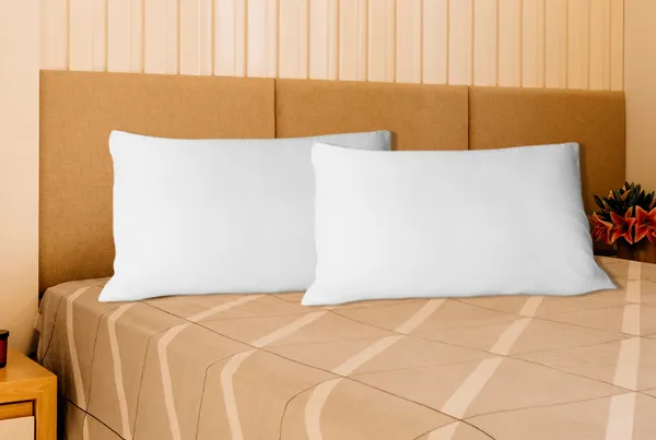 White_Fiber_Plain_Rectangular_Pillow_Bedroom_Set_Of_2