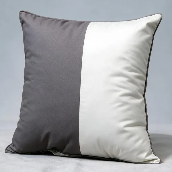 White__And__Grey_Fiber_Colour_Block_Pillow_Set_Bedroom_Set_Of_2