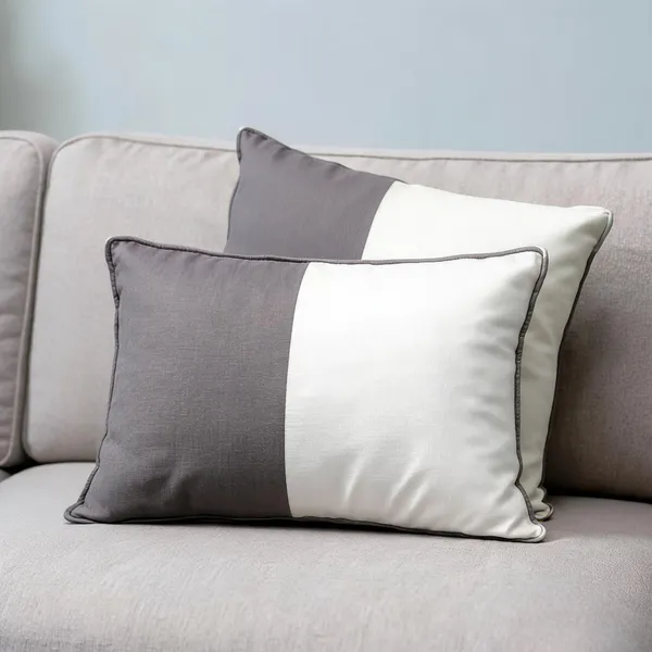 White__And__Grey_Fiber_Colour_Block_Pillow_Set_Bedroom_Set_Of_2