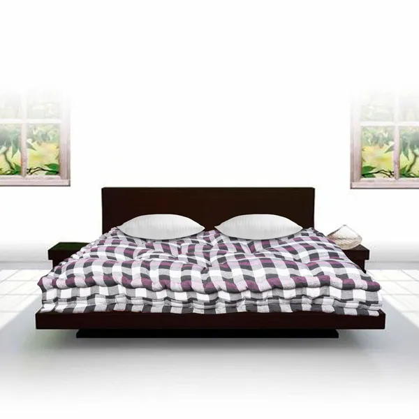 Multicolor_Cotton_Quilted_Checkered_Bed_Bedroom