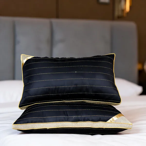 Navy_Blue_Fiber_Solid_Bed_Pillow_Set_Bedroom_Set_Of_2