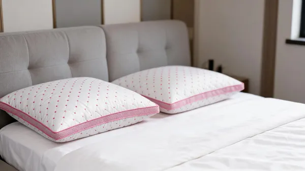 White_Fiber_Quilted_Geometric_Pattern_Bed_Pillow_Set_Bedroom_Set_Of_2