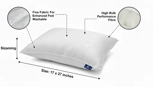 White_Fiber_Plain_Rectangular_Pillow_Bedroom