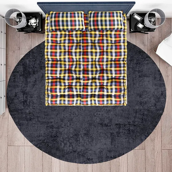 Multicolor_Cotton_Checkered_Quilted_Rollable_Floor_Mattress_Bedroom