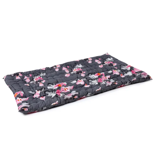 Grey_Cotton_Floral_Print_Quilted_Floor_Mattress_Bedroom