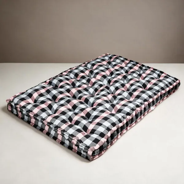 Multicolor_Cotton_Quilted_Checkered_Floor_Mattress_Bedroom