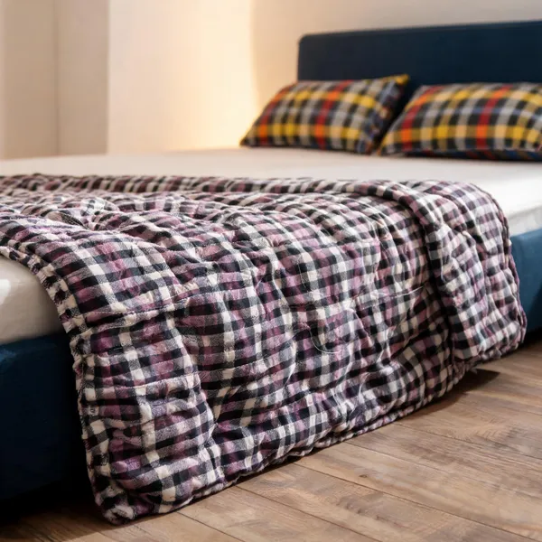 Multicolor_Cotton_Checkered_Pattern_Quilted_Dohar_Bedroom