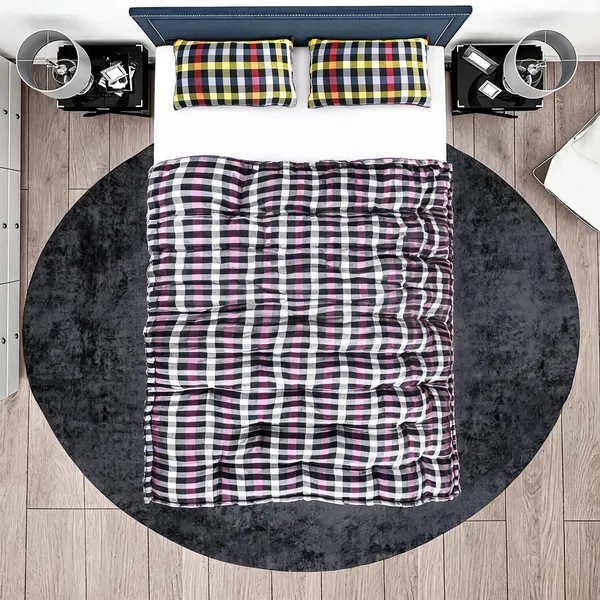 Multicolor_Cotton_Checkered_Pattern_Quilted_Dohar_Bedroom