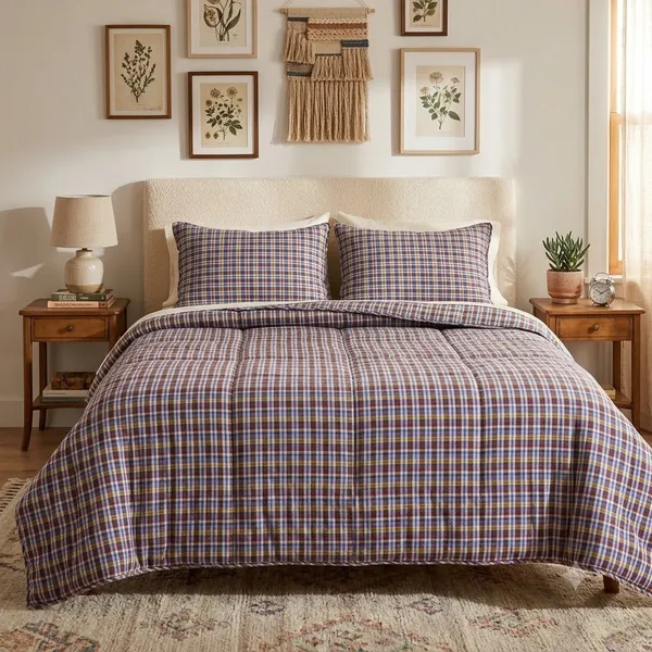 Multicolor_Cotton_Multicolour_Checked_Double_Bedsheet_Set_Bedroom