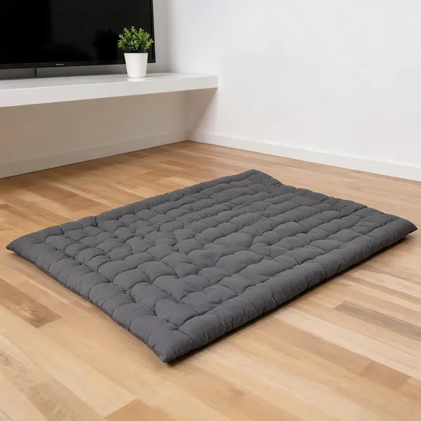 Grey_Cotton_Quilted_Tufted_Floor_Mattress_Bedroom