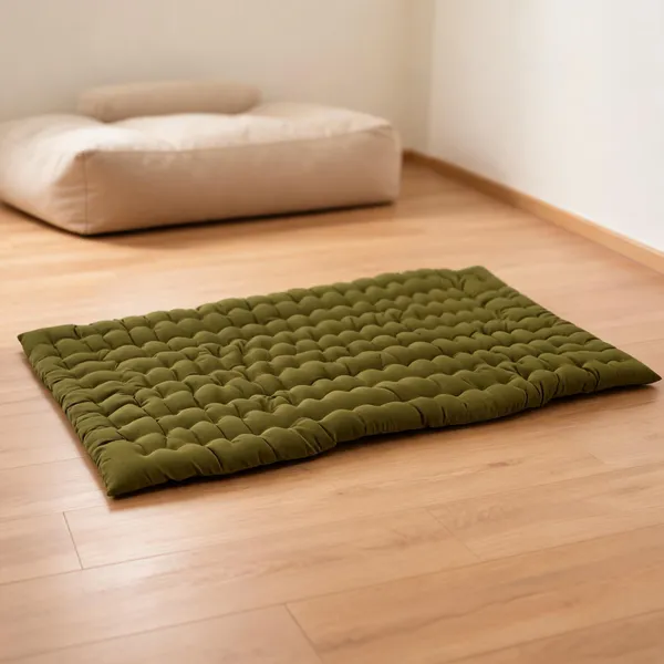Green_Cotton_Quilted_Floor_Mattress_Bedroom