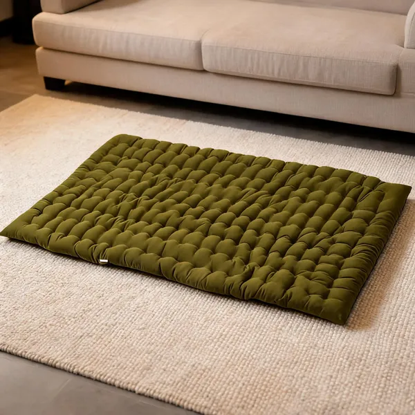Green_Cotton_Quilted_Floor_Mattress_Bedroom
