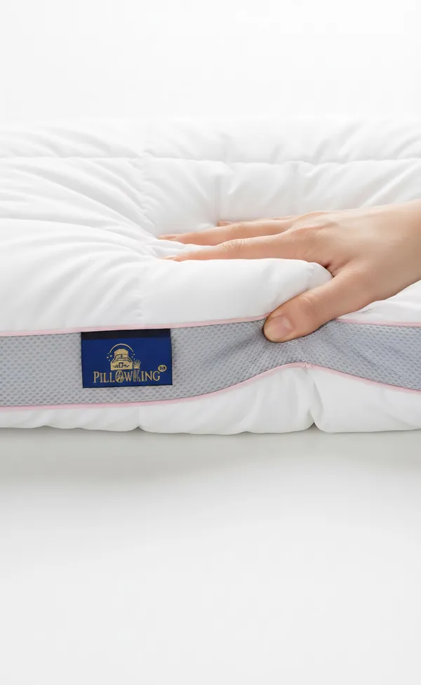White_Fiber_Quilted_Geometric_Pattern_Bed_Pillow