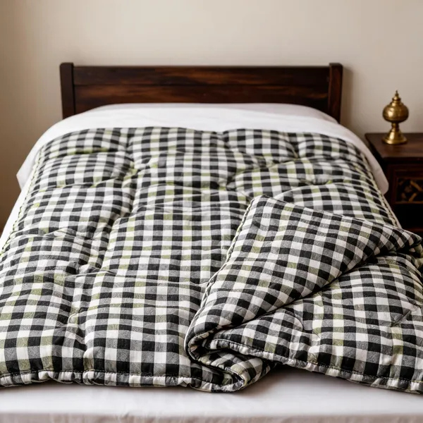 Multicolor_Cotton_Quilted_Checked_Single_Bed_Quilt_Bedroom