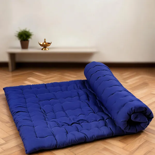 Navy_Blue_Cotton_Quilted_Rollable_Floor_Mattress_Bedroom