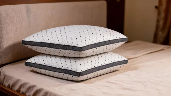 White_Fiber_Quilted_Geometric_Pattern_Pillow_Bedroom_Set_Of_2