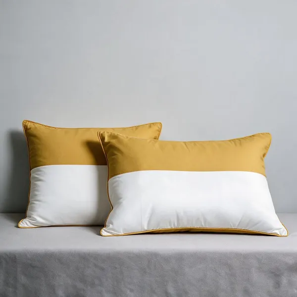 Mustard__And__White_Fiber_Solid_Pillow_Set_Bedroom_Set_Of_2