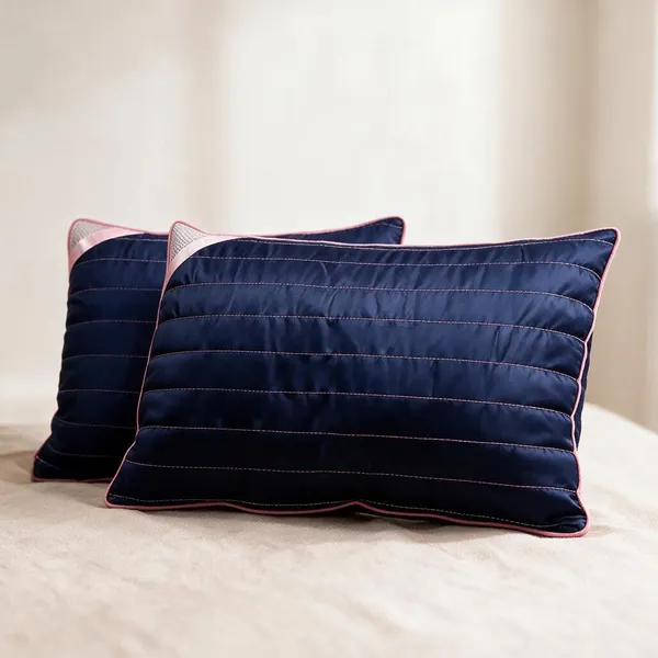 Navy_Blue_Fiber_Quilted_Rectangular_Pillow_Set_Bedroom_Set_Of_2