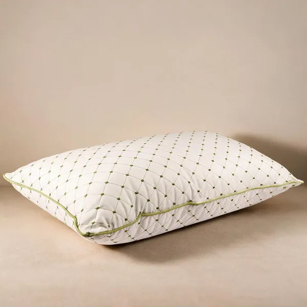 White_Fiber_Quilted_Pattern_Sleeping_Pillow_Bedroom