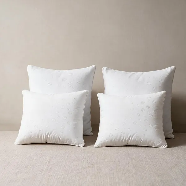 White_Fiber_Cushion_Set_Bedroom_Set_Of_4