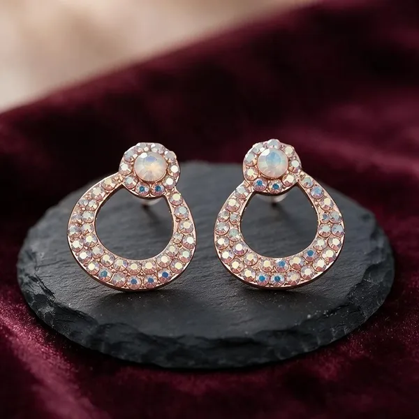 Rose_Gold_Tone_Crystal_Teardrop_Drop_Earrings_For_Women