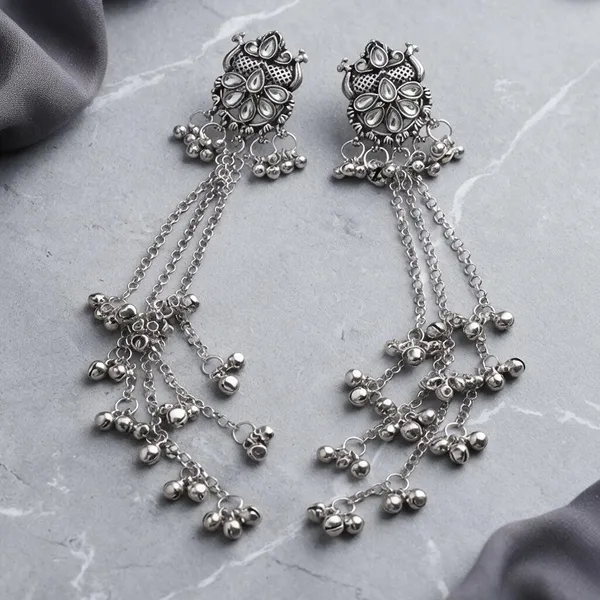 Silver_Oxidized_Long_Chain_Jhumka_Earrings_For_Women