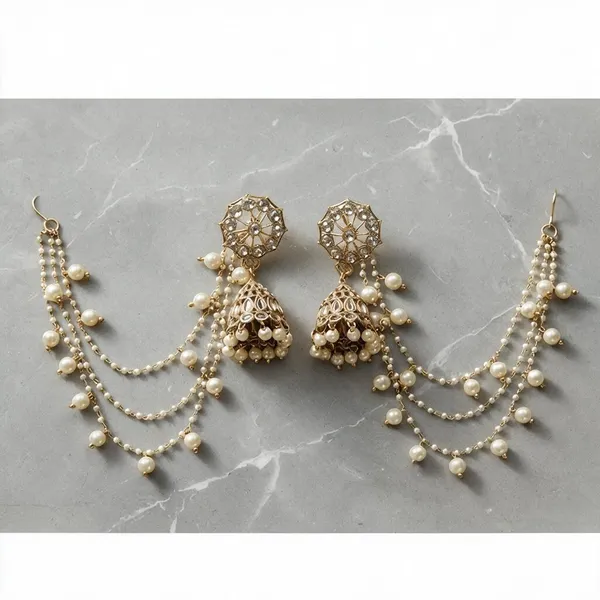 Gold-Tone_Multi-Strand_Pearl_Bridal_Jewellery_Set_For_Women
